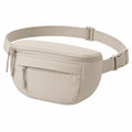 Gürteltasche 24 x 6 x 14 cm aus Synthetiktextil Beige verstellbar mit Reißverschluss