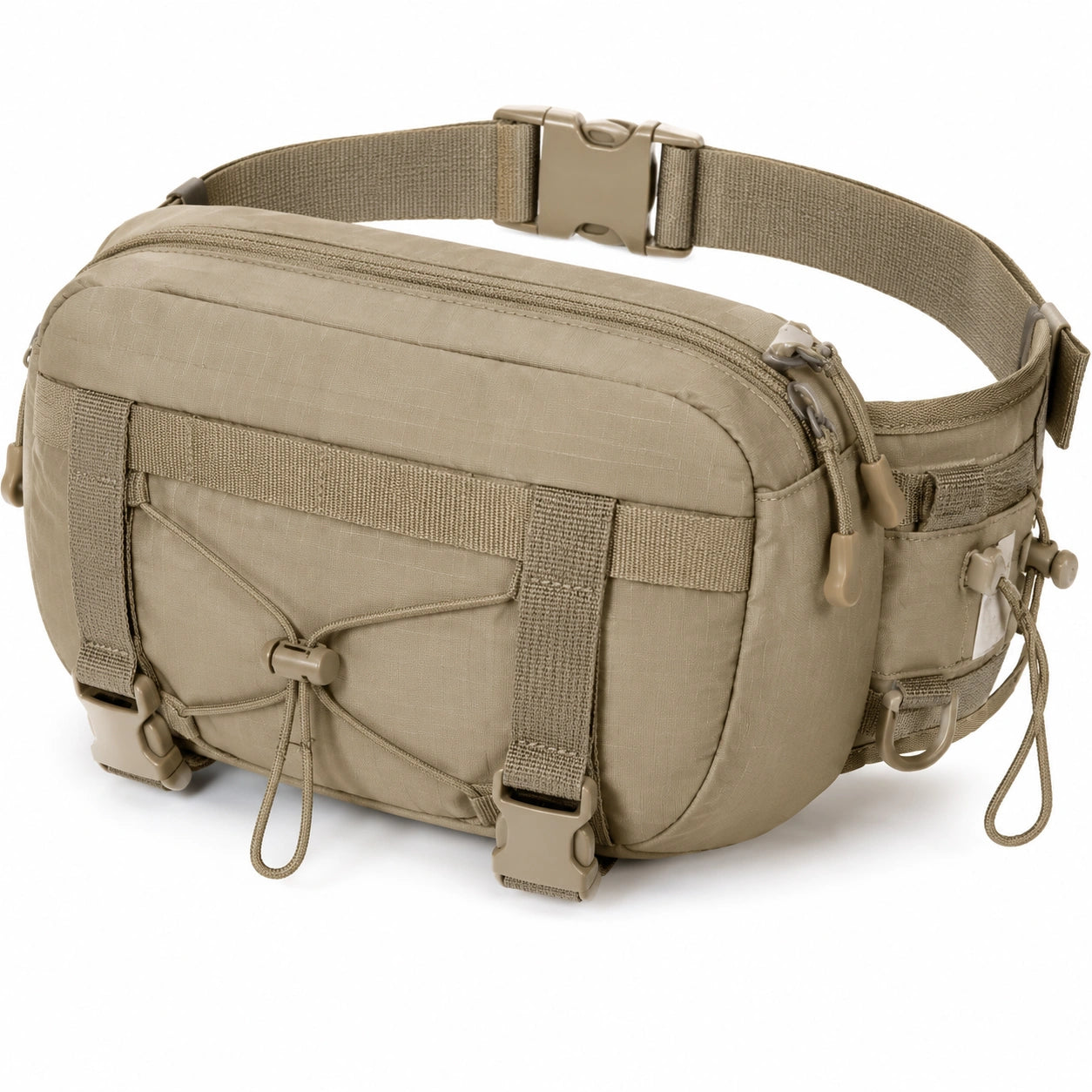 Gürteltasche 30 x 8 x 17 cm aus Textil Khaki für Outdoor mit Mehrfachfächern