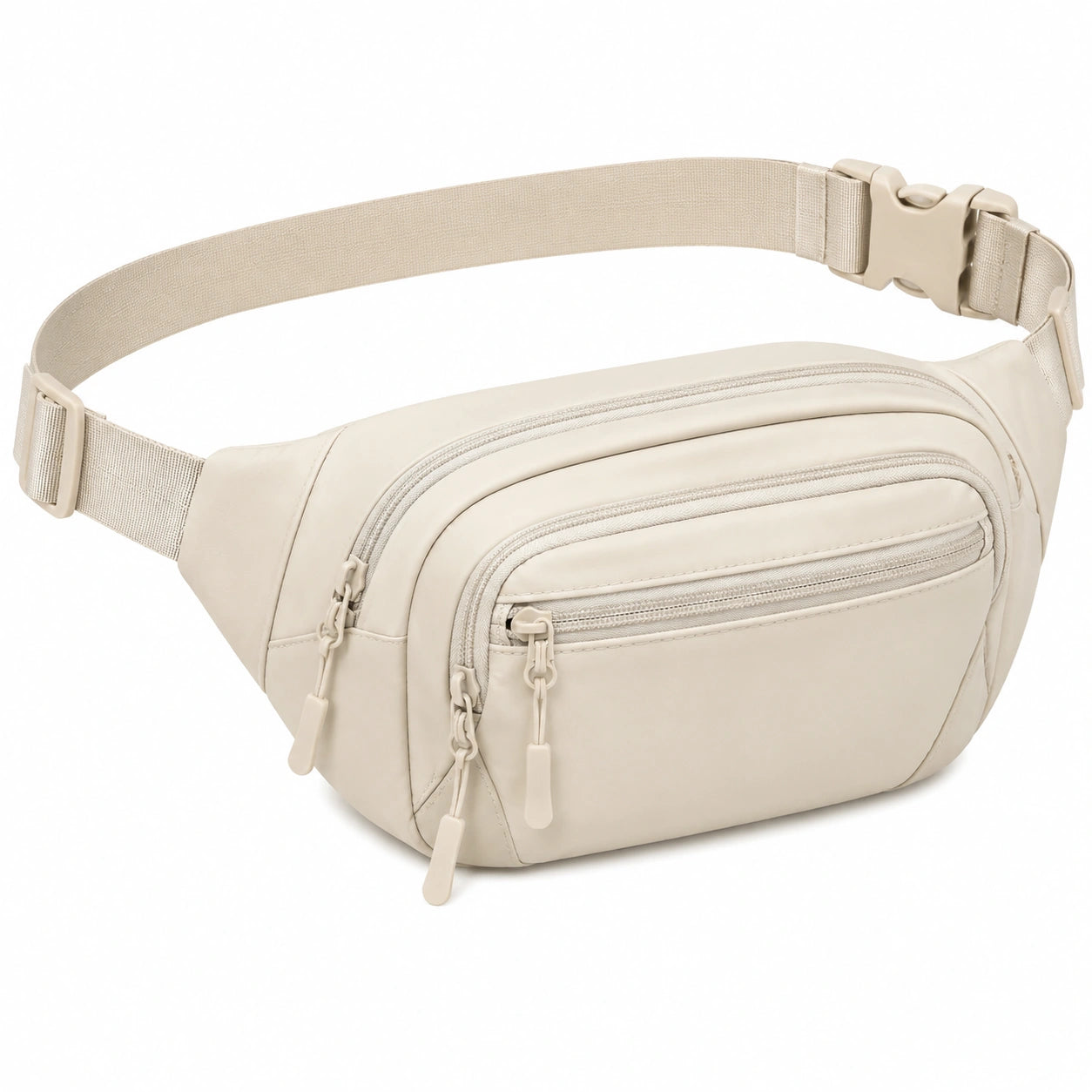 Gürteltasche 30 x 15 x 8 cm aus Kunstleder in Creme mit verstellbarem Gurt