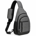Sling-Rucksack 19 x 10 x 32 cm aus Textilgewebe Grau für Alltag mit Mehrfachfächern