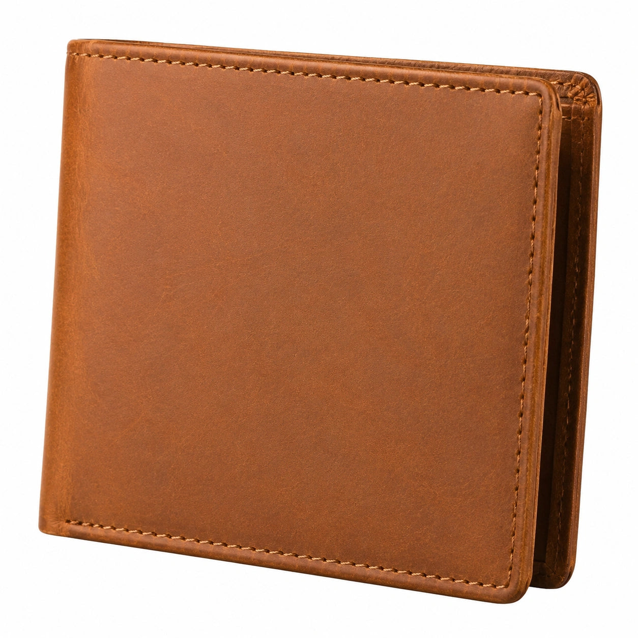 Herren Geldbörse 12 x 9 x 2 cm aus braunem Leder - kompakte Bifold Geldbörse