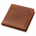 Geldbörse 12 x 9.5 x 2 cm aus braunem Leder im klassischen Klappdesign