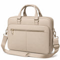 Laptoptasche 40 x 8 x 30 cm Kunstleder Beige für Büro mit Schultergurt