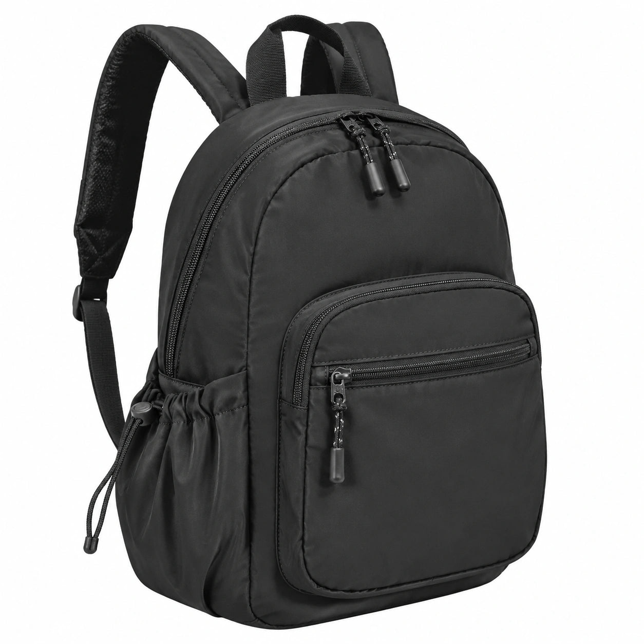 Rucksack 30 x 15 x 40 cm aus Synthetiktextil Schwarz für Alltag und Schule