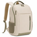 Rucksack 30 x 15 x 43 cm aus Textil in Beige Grün mit Reißverschlüssen für Alltag und Reise