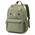 Kinderrucksack 24 x 12 x 30 cm aus Textil in Olivgrün im Dinosaurierdesign für Kindergarten