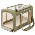 Haustier-Transporttasche 45×28×30 cm aus Polyester in Olivgrün für kleine Haustiere mit Netzfenstern